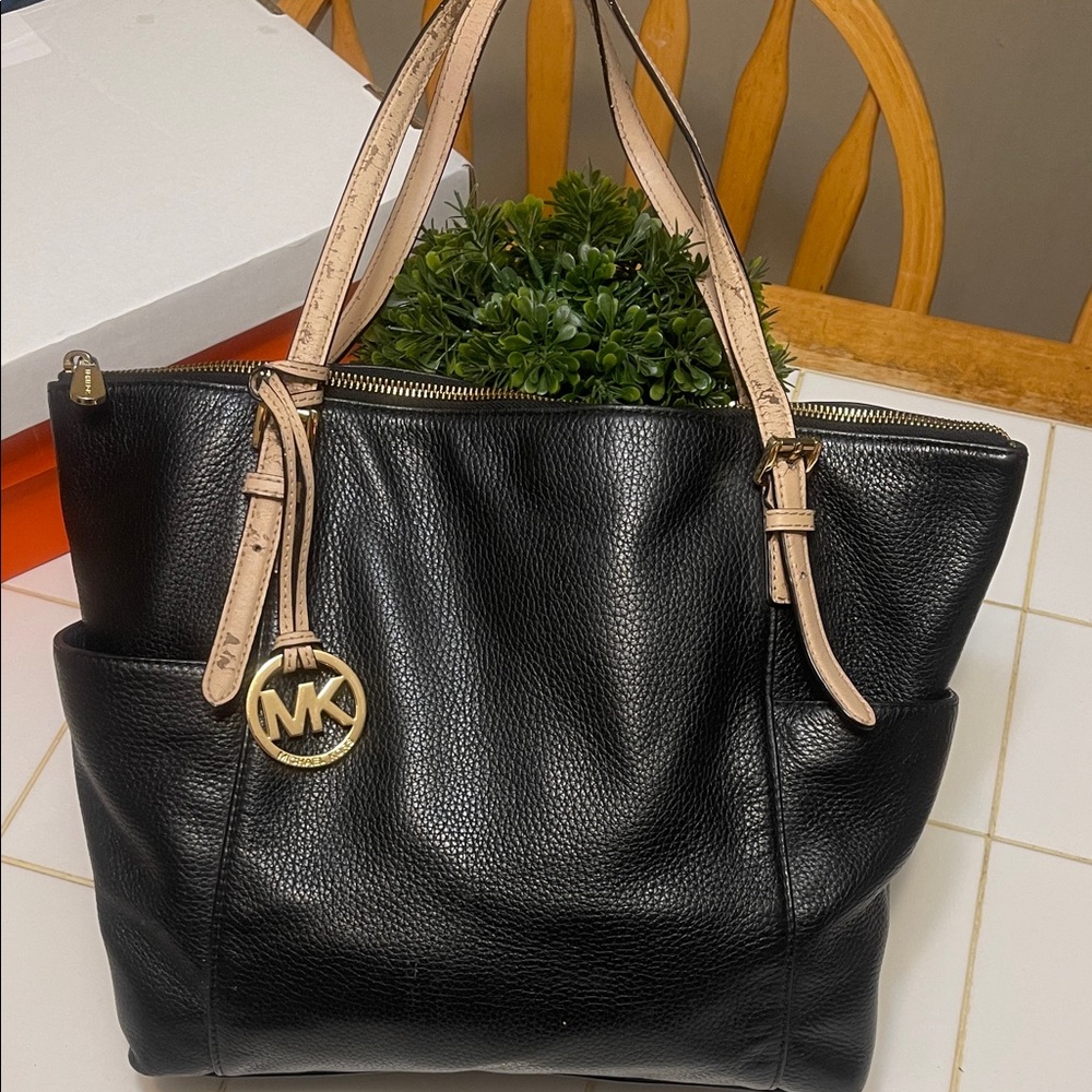 Michael Kors Black Pebbled Leather Tote